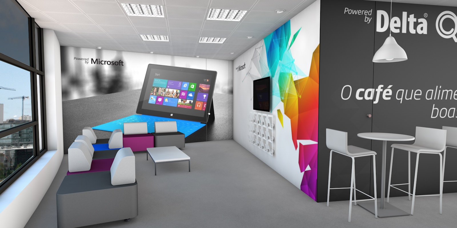Visualização 3D de decoração de escritórios - IDEIA Hub
